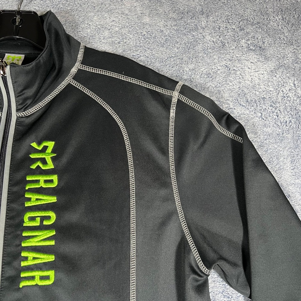Ragnar Relay Series Mens XL Black Full Zip Performance Jacket Lime Green Logo - Picture 4 of 16